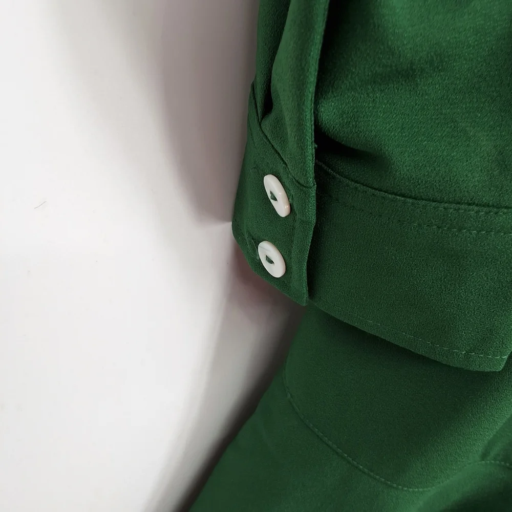 Tuckernuck Medium Green Ruffle Hem Shirt Dress - Picture 8 of 8